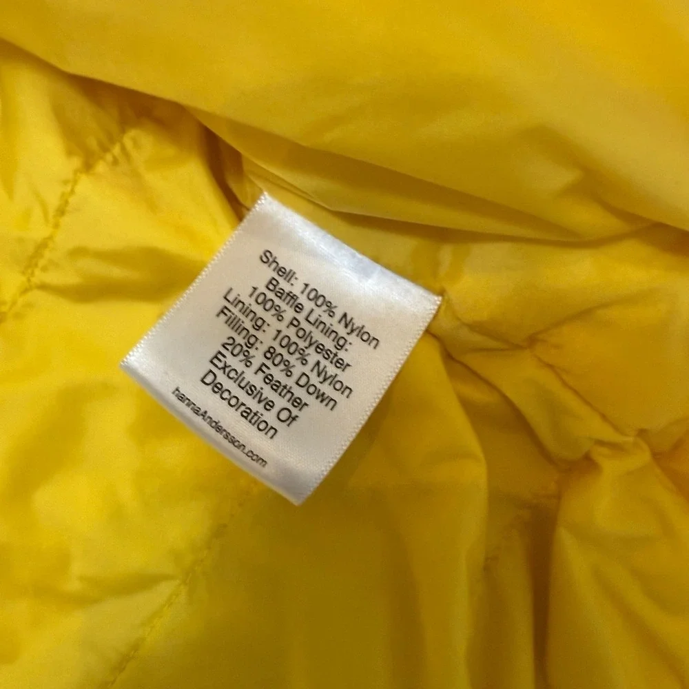 Hanna Andersson kids yellow down puffer vest 6/7‎